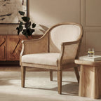 Audrey Landhaus-Sessel aus Rattan und Massivholz