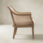 Audrey Landhaus-Sessel aus Rattan und Massivholz