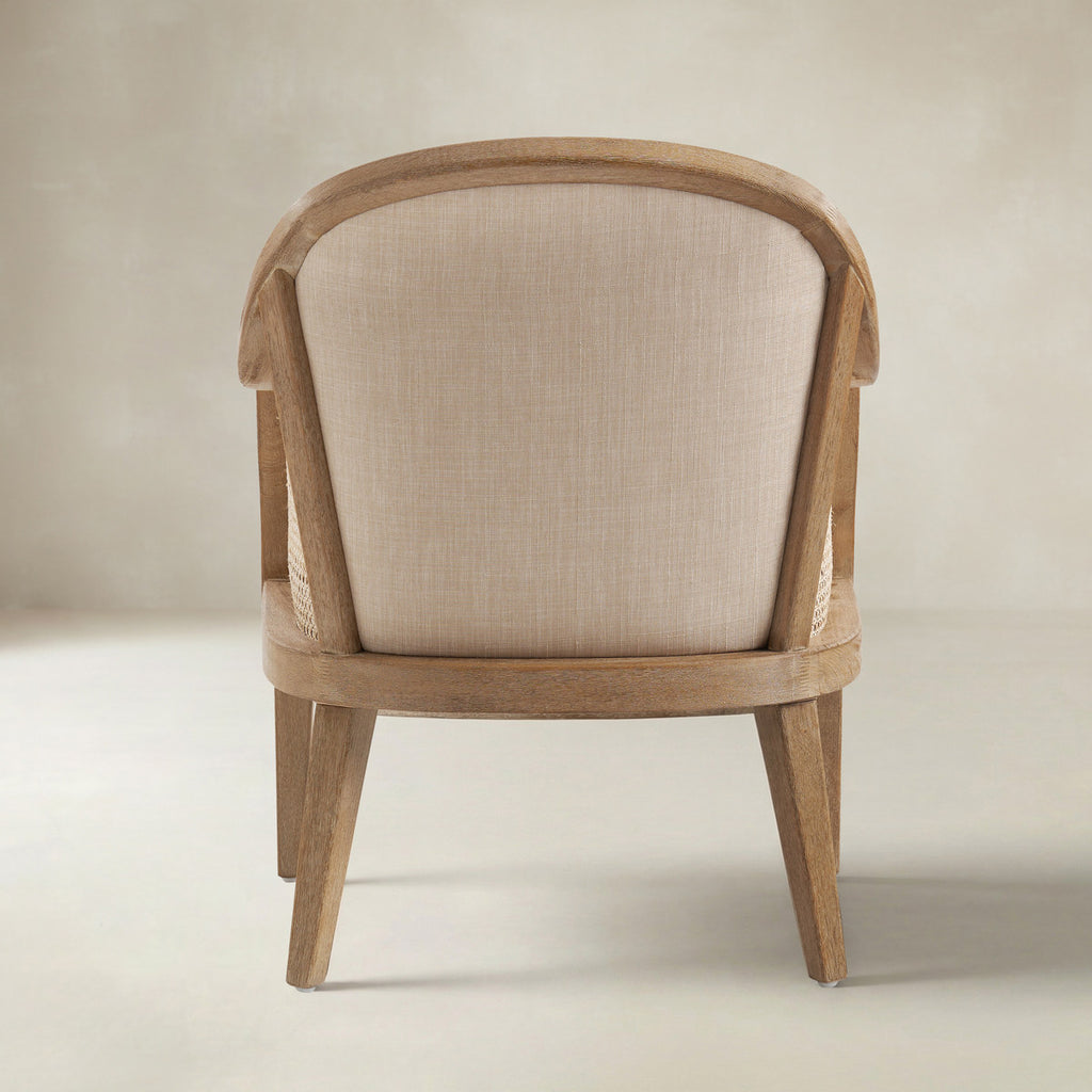 Audrey Landhaus-Sessel aus Rattan und Massivholz