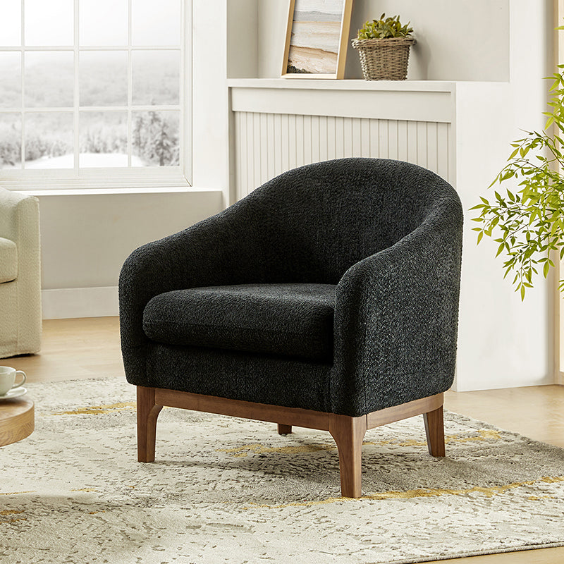 August Bouclé Moderner Sessel im Tonnendesign