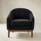 August Bouclé Moderner Sessel im Tonnendesign