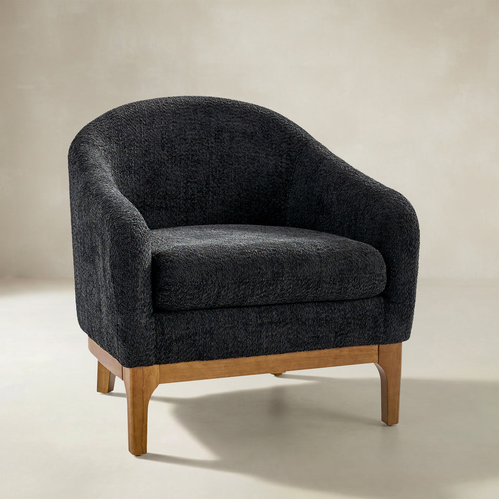 August Bouclé Moderner Sessel im Tonnendesign