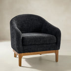 August Bouclé Moderner Sessel im Tonnendesign