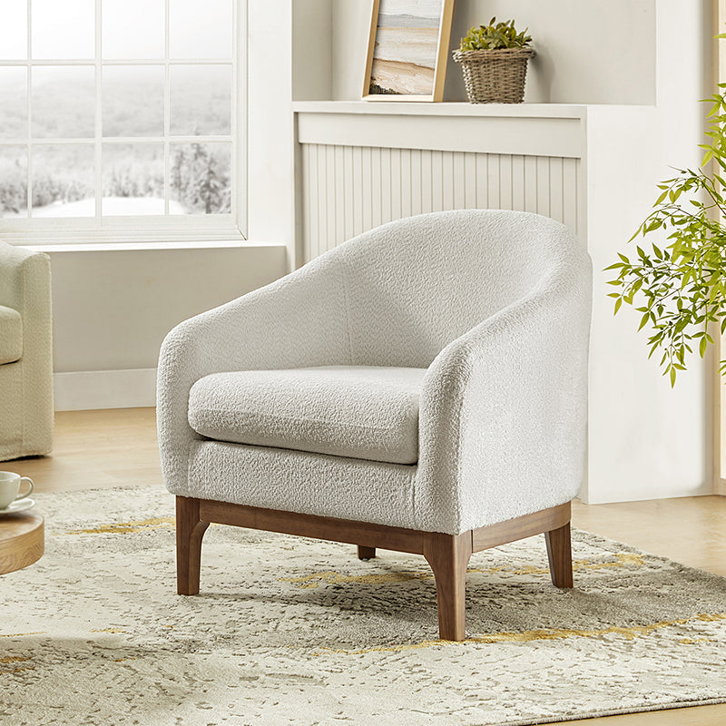 August Bouclé Moderner Sessel im Tonnendesign