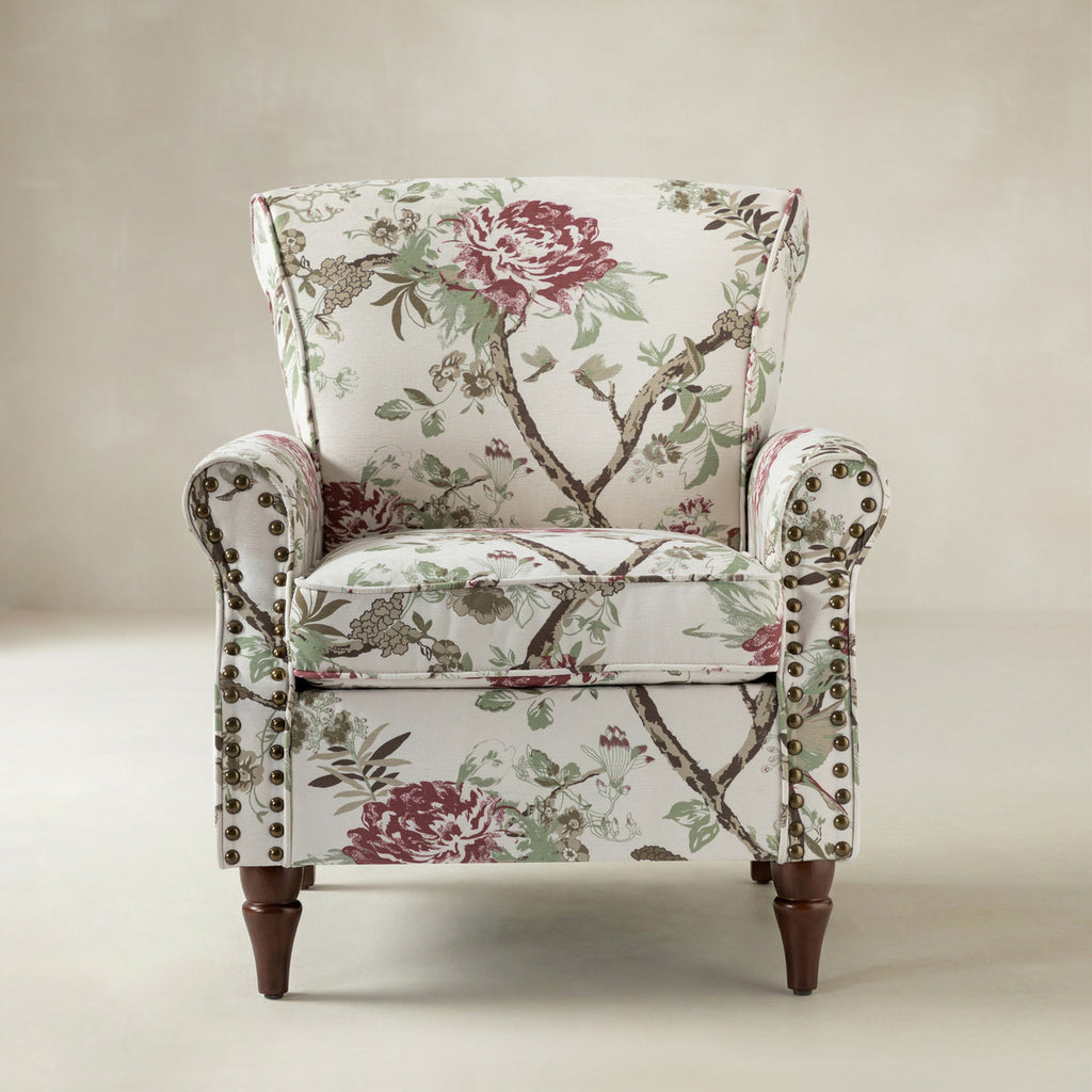 Artemisa Moderner gepolsterter Ohrensessel mit Blumenmuster