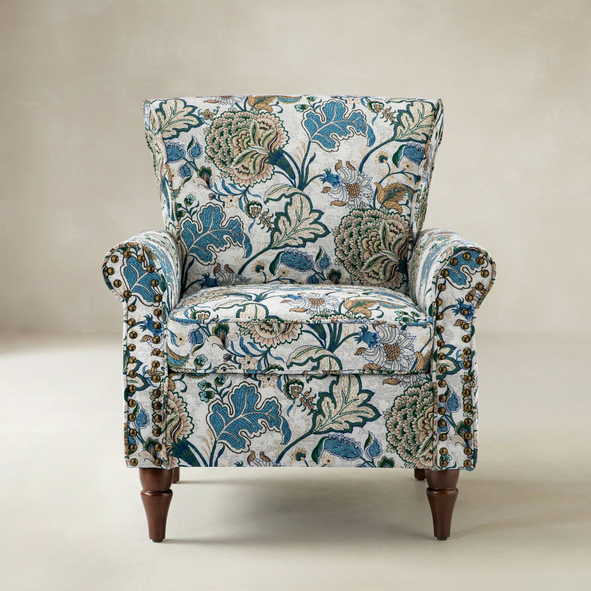 Artemisa Moderner gepolsterter Ohrensessel mit Blumenmuster
