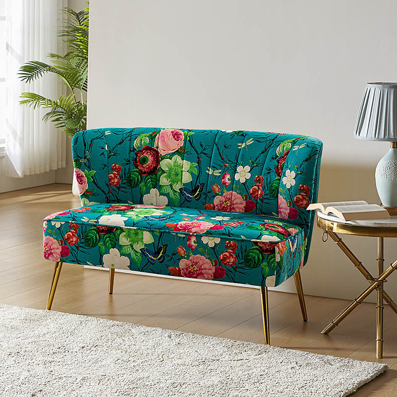 Coraline 2-Sitzer-Sofa mit Blumenmuster und Knopfheftung