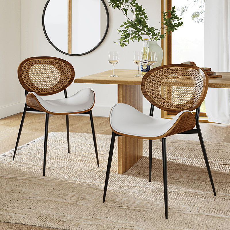Flora Esszimmerstuhl mit geschwungener Holzrückenlehne, 2er-Set