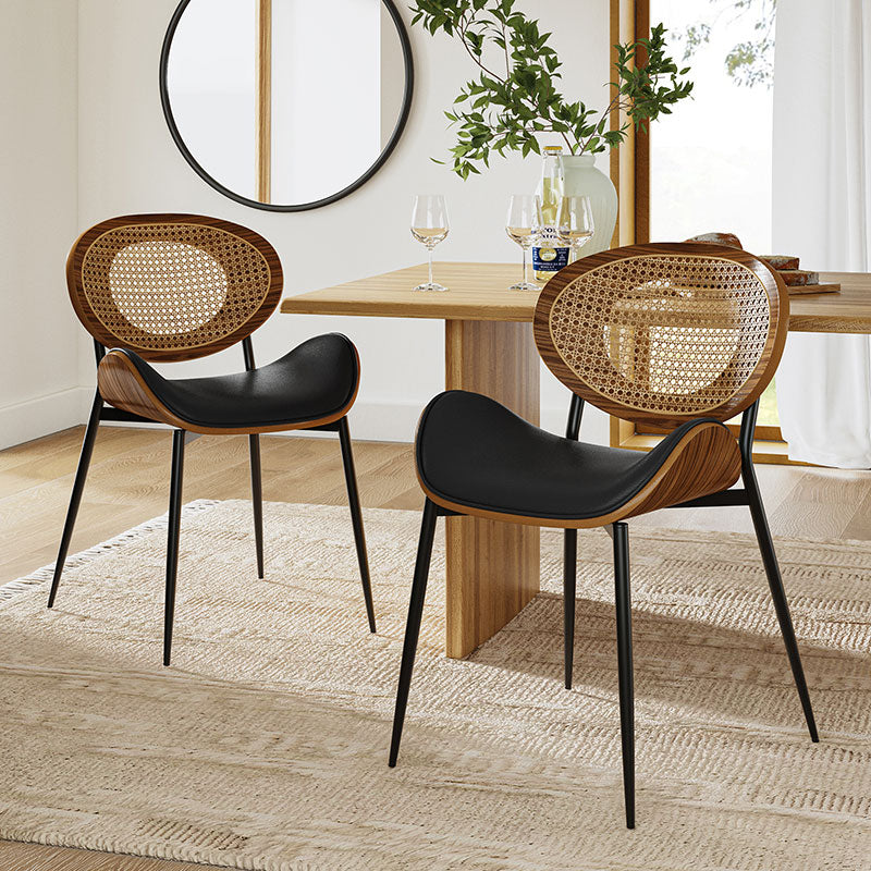Flora Esszimmerstuhl mit geschwungener Holzrückenlehne, 2er-Set