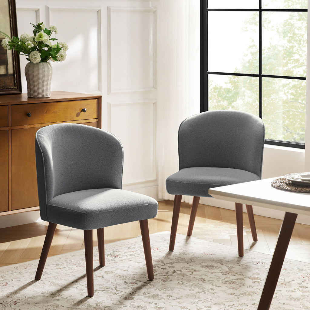 Cecilia Gepolsterte Esszimmerstühle 2er-Set mit geschwungener Rückenlehne im Mid-Century-Stil
