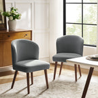 Cecilia Gepolsterte Esszimmerstühle 2er-Set mit geschwungener Rückenlehne im Mid-Century-Stil