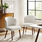 Cecilia Gepolsterte Esszimmerstühle 2er-Set mit geschwungener Rückenlehne im Mid-Century-Stil