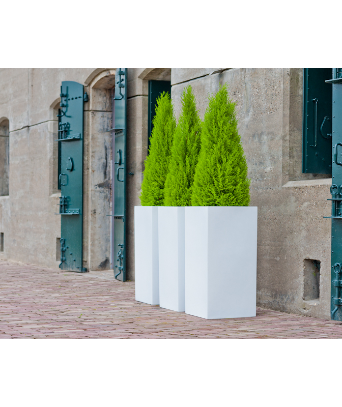 Cache-pot Décoratif — Collection Anjou, blanc brillant