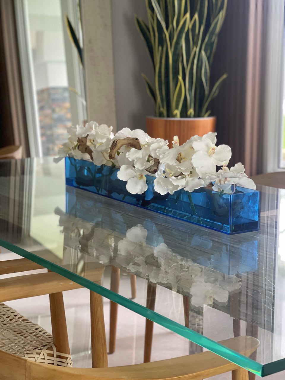 Orchidée Vanda — Collection Biarritz, 91 cm, bleu