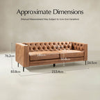 Capsa Mid-Century-Modern Sofa mit Knopfheftung aus veganem Leder