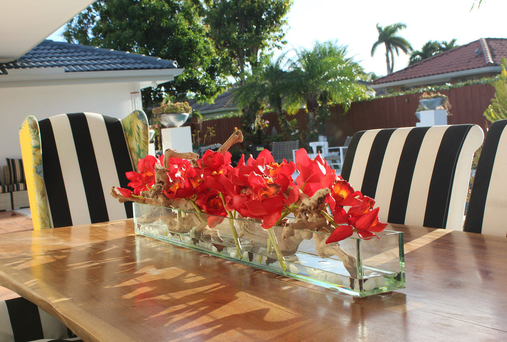 Orchidée Cymbidium 122 cm · Édition Deauville, rouge