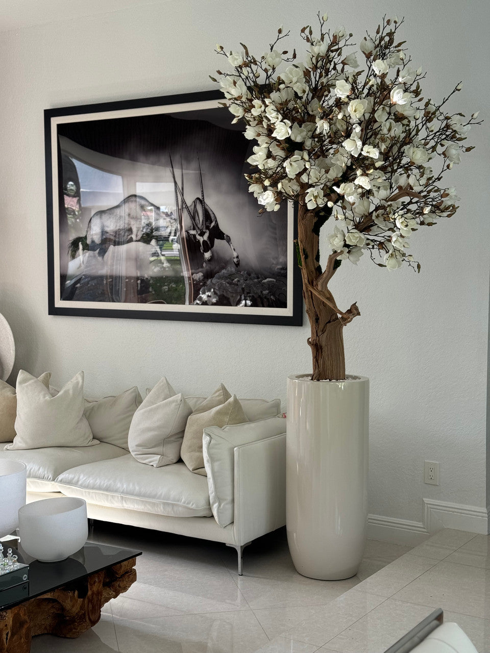 Composition Magnolia · Édition Bordeaux, beige brillant