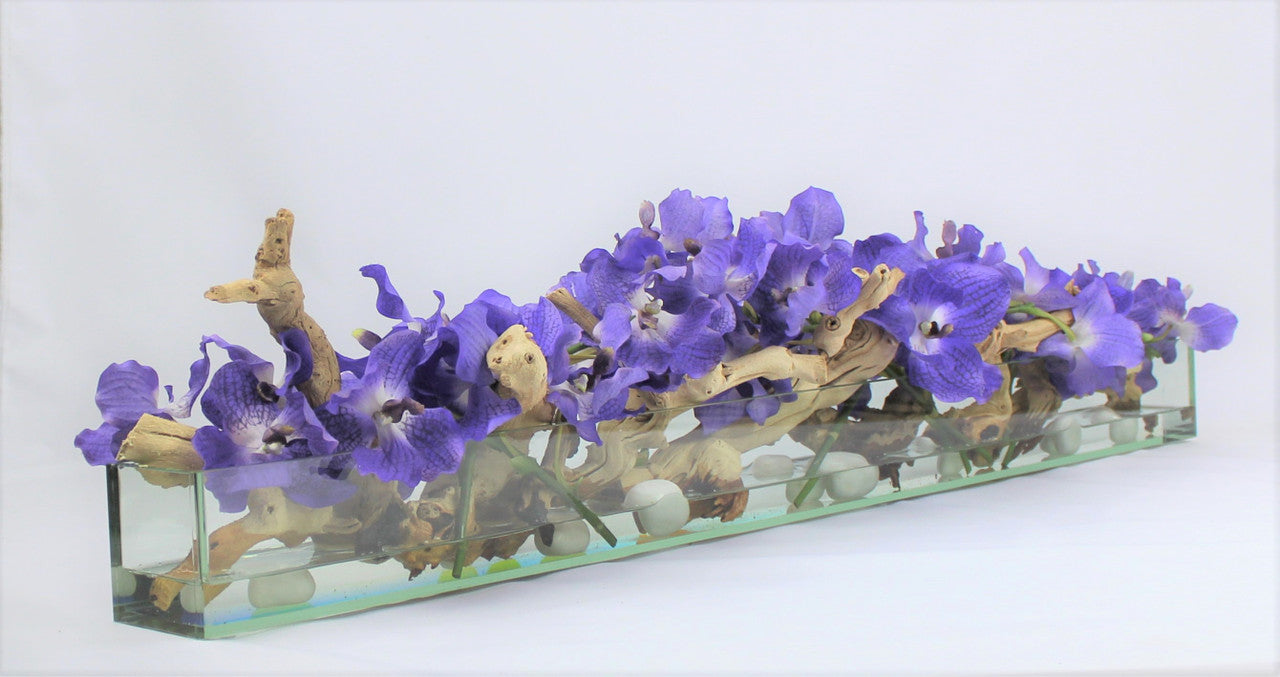 Orchidée Vanda — Collection Deauville, 122 cm, violet