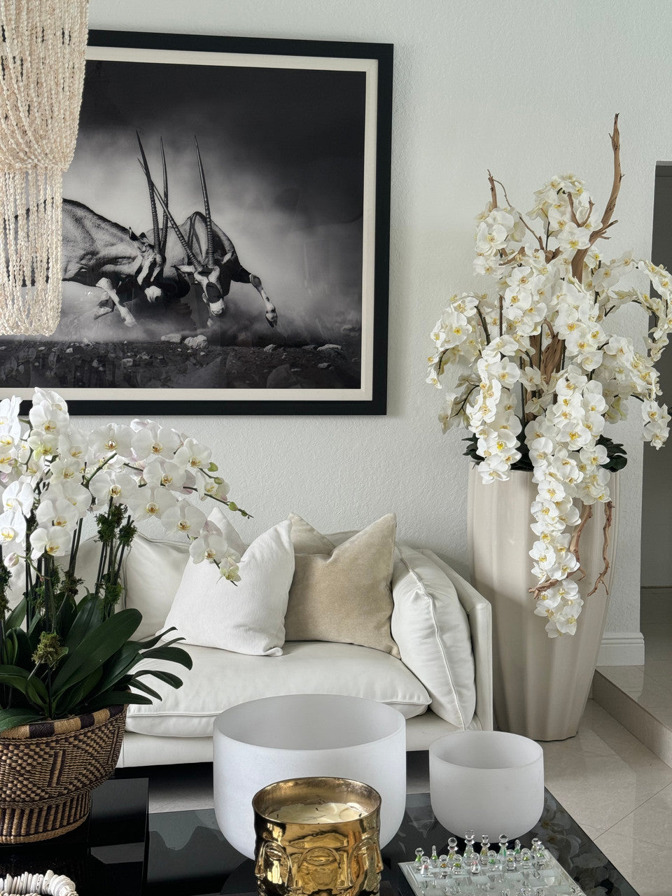 Composition Feuillage — Collection Menton, blanc