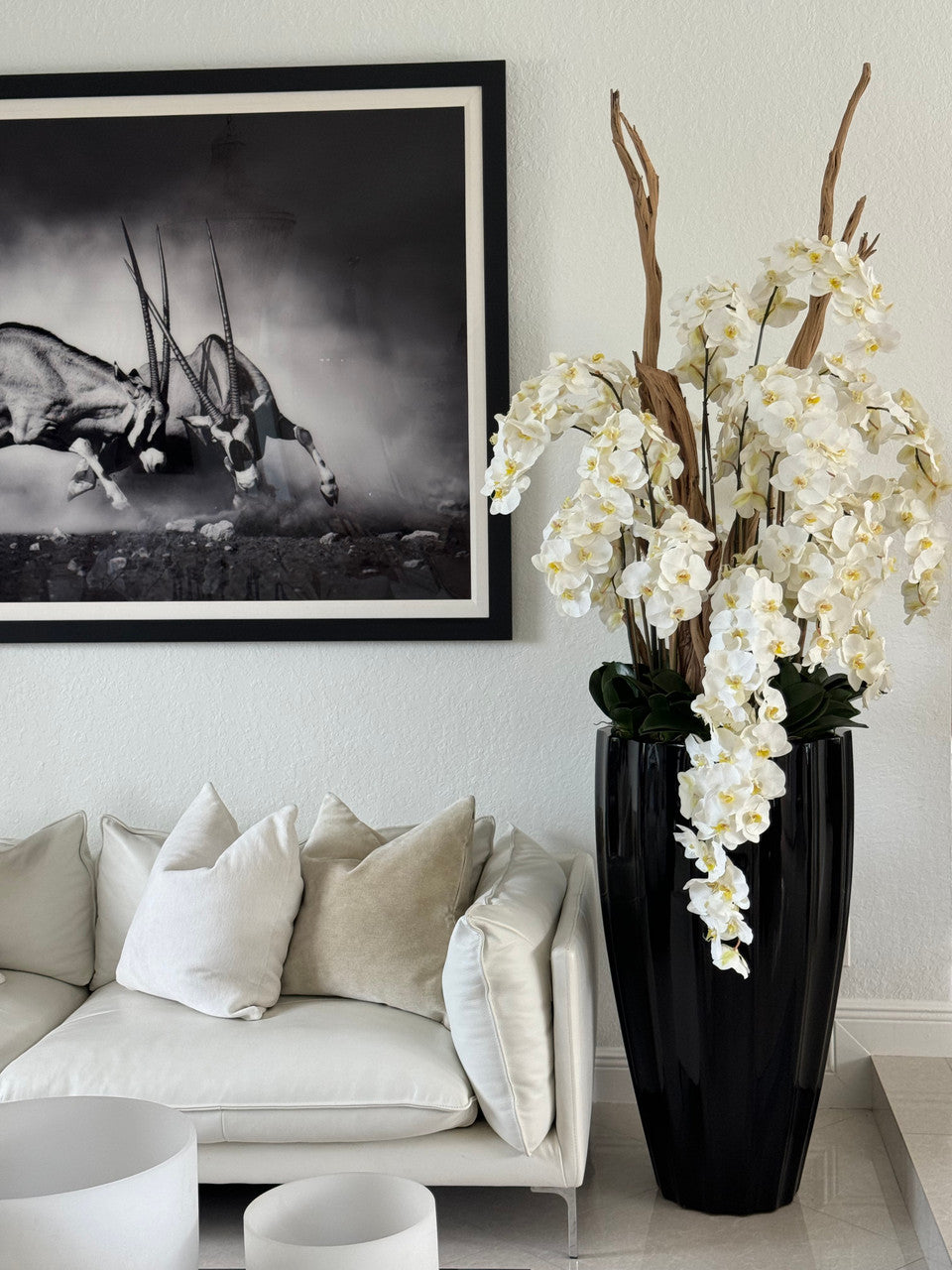 Composition Feuillage — Collection Deauville, blanc brillant