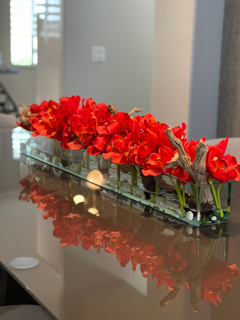 Orchidée Cymbidium 122 cm · Édition Deauville, rouge