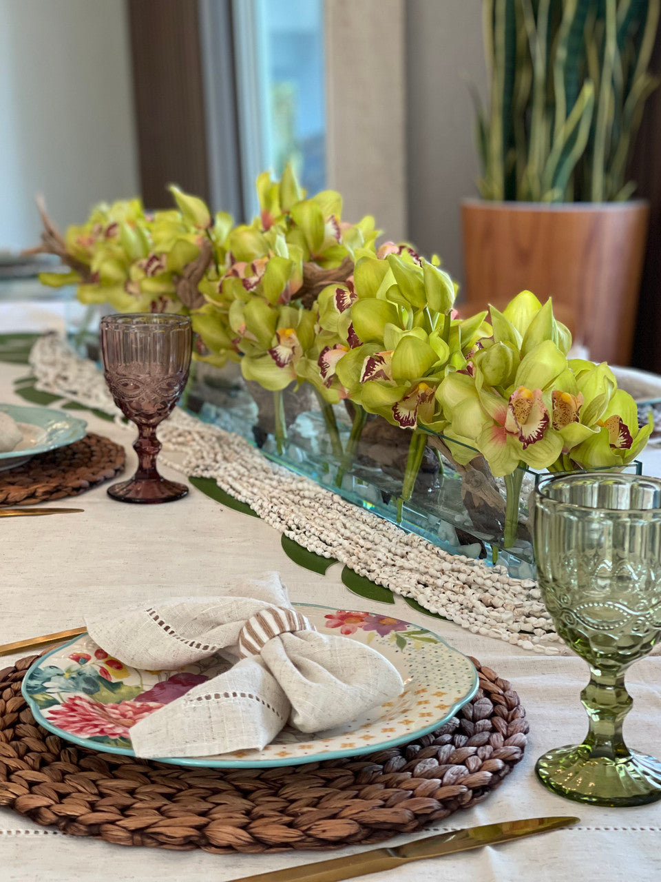 Orchidée Cymbidium — Collection Menton, 122 cm, vert