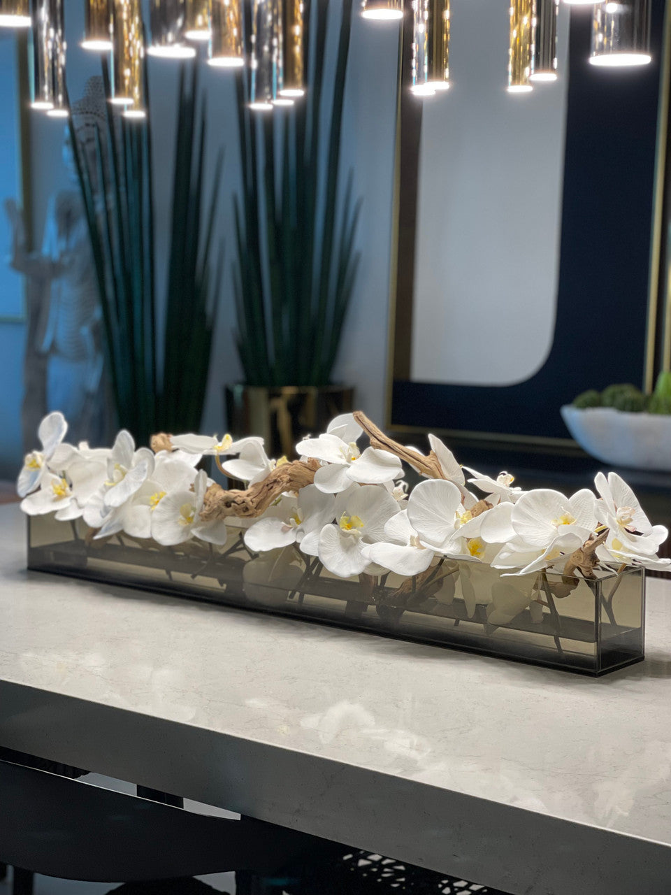 Orchidée Phalaenopsis 91 cm · Édition Anjou, blanc
