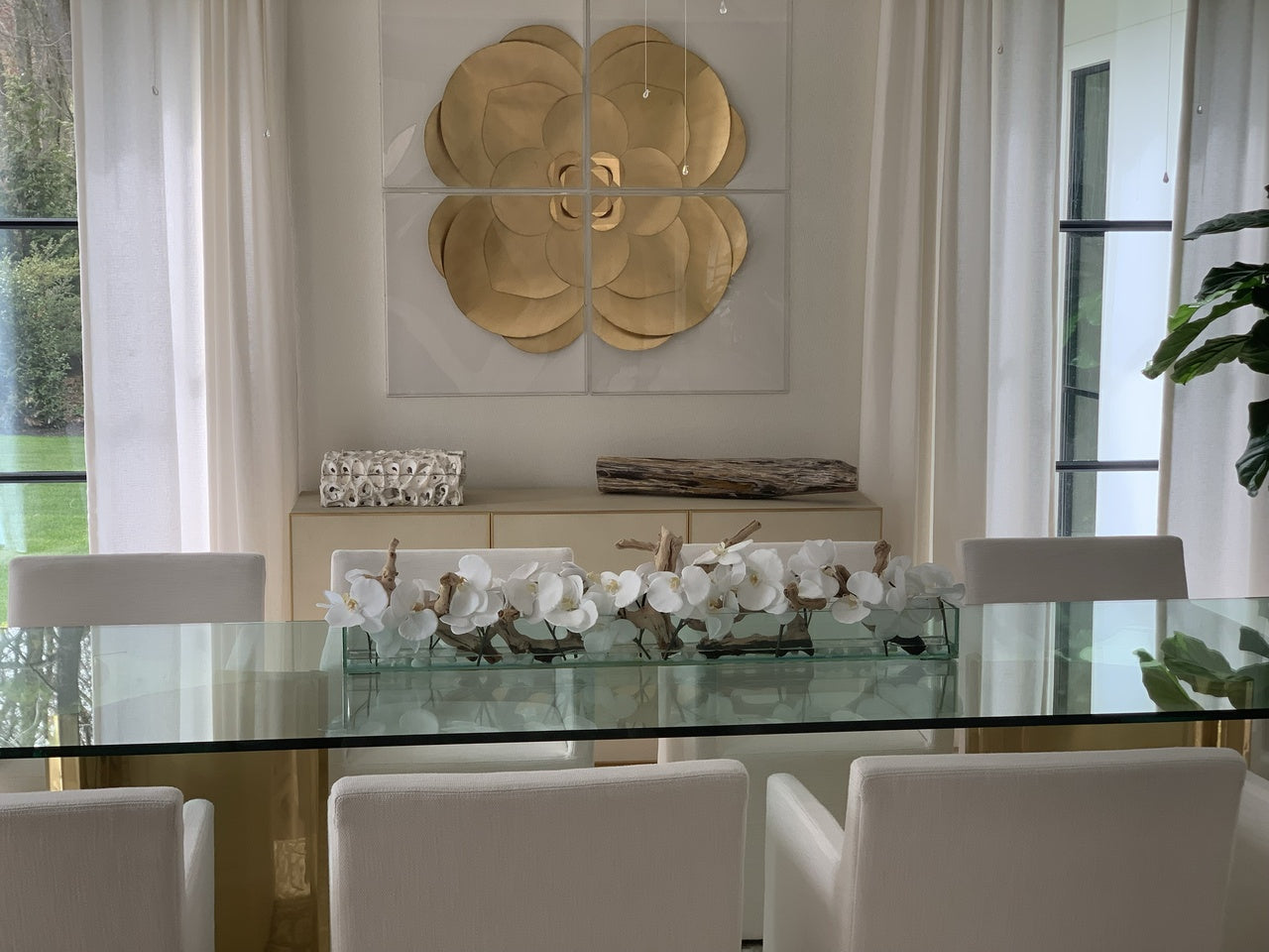 Orchidée Phalaenopsis — Collection Deauville, 122 cm, blanc