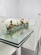 Composition Hortensias 122 cm · Édition Bourgogne, blanc