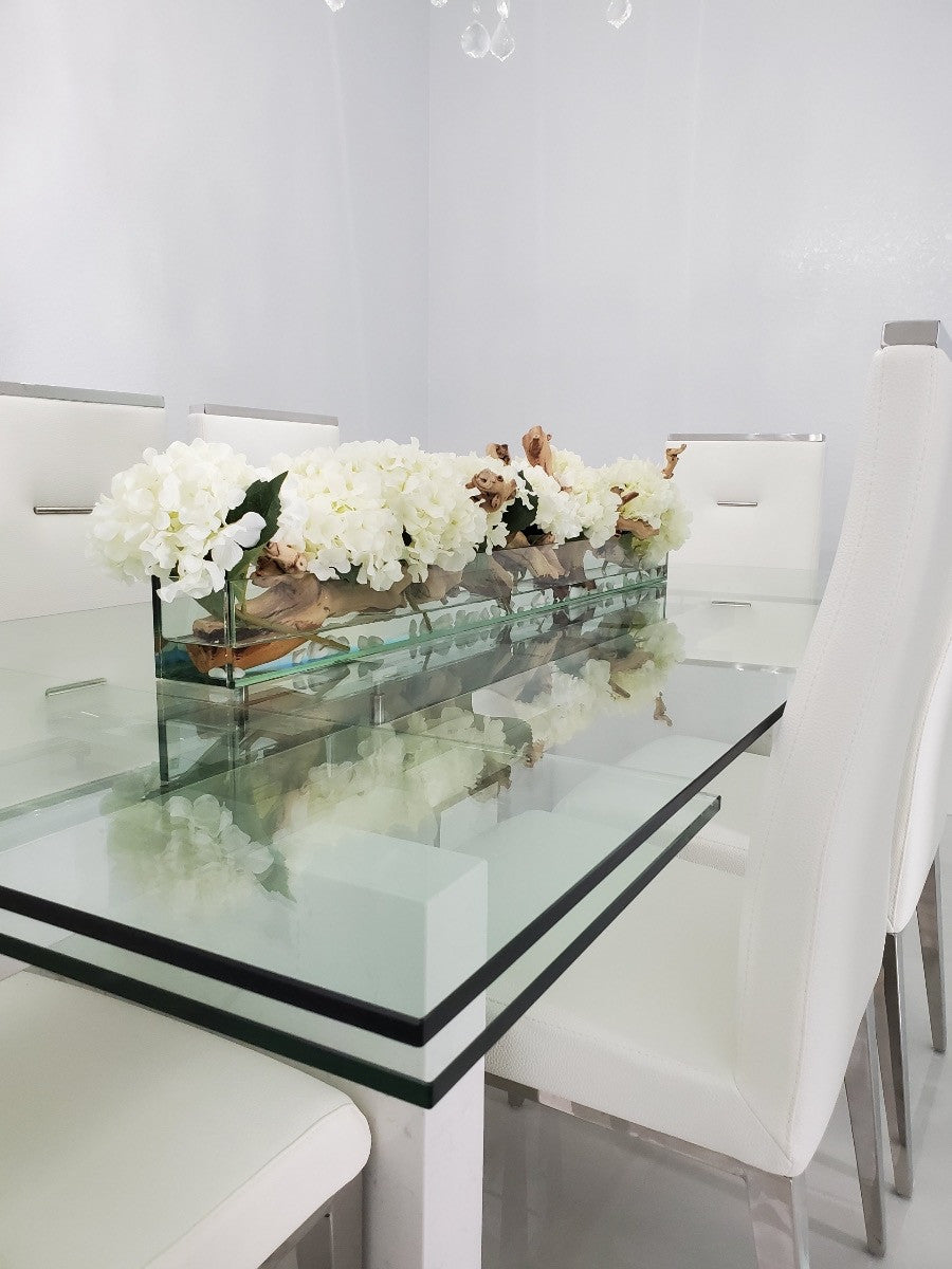Composition Hortensias 122 cm · Édition Bourgogne, blanc