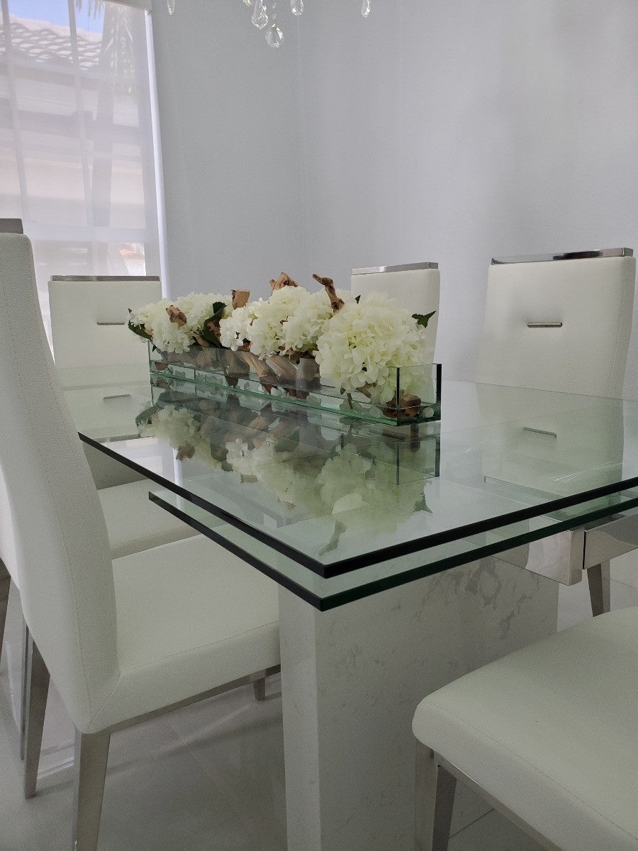 Composition Hortensias 122 cm · Édition Bourgogne, blanc