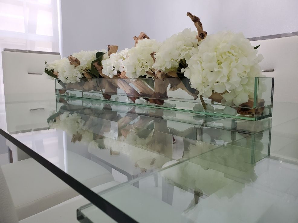 Composition Hortensias 122 cm · Édition Bourgogne, blanc