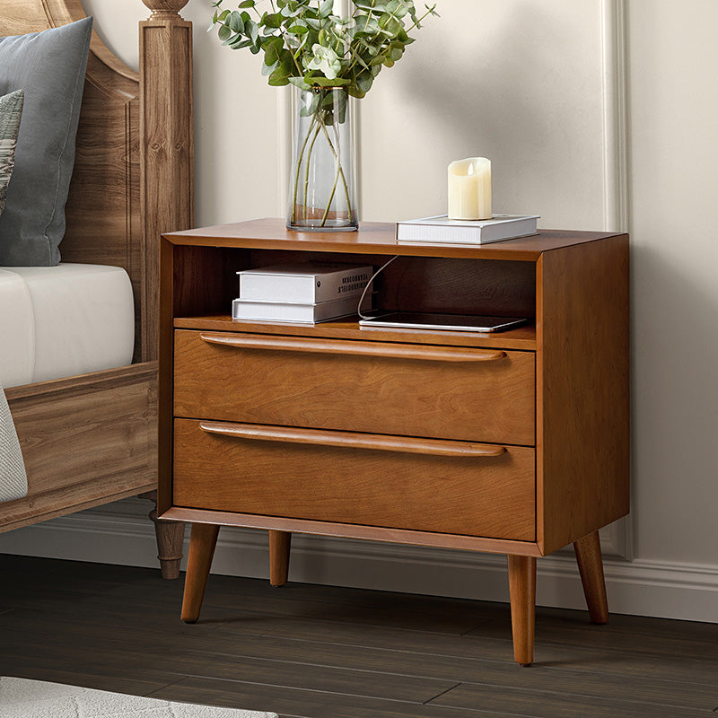 Lilian Mid-Century-Nachttisch mit Ladestation & Ablage