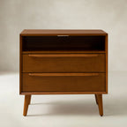 Lilian Mid-Century-Nachttisch mit Ladestation & Ablage