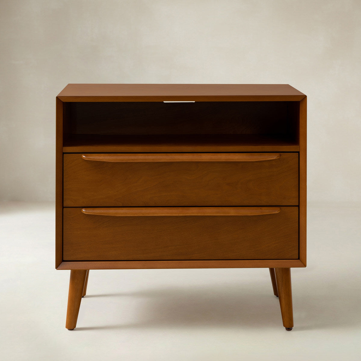 Lilian Mid-Century-Nachttisch mit Ladestation & Ablage