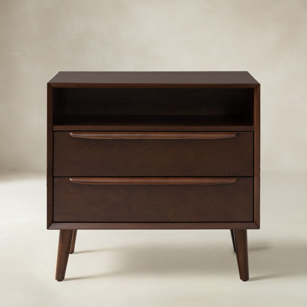 Lilian Mid-Century-Nachttisch mit Ladestation & Ablage