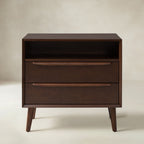 Lilian Mid-Century-Nachttisch mit Ladestation & Ablage