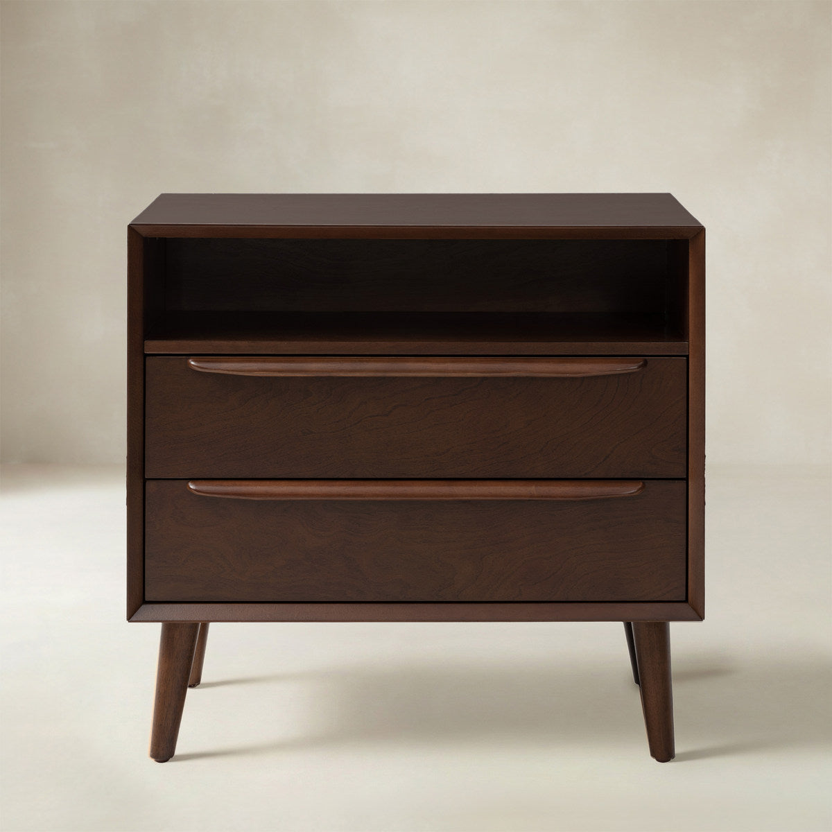 Lilian Mid-Century-Nachttisch mit Ladestation & Ablage