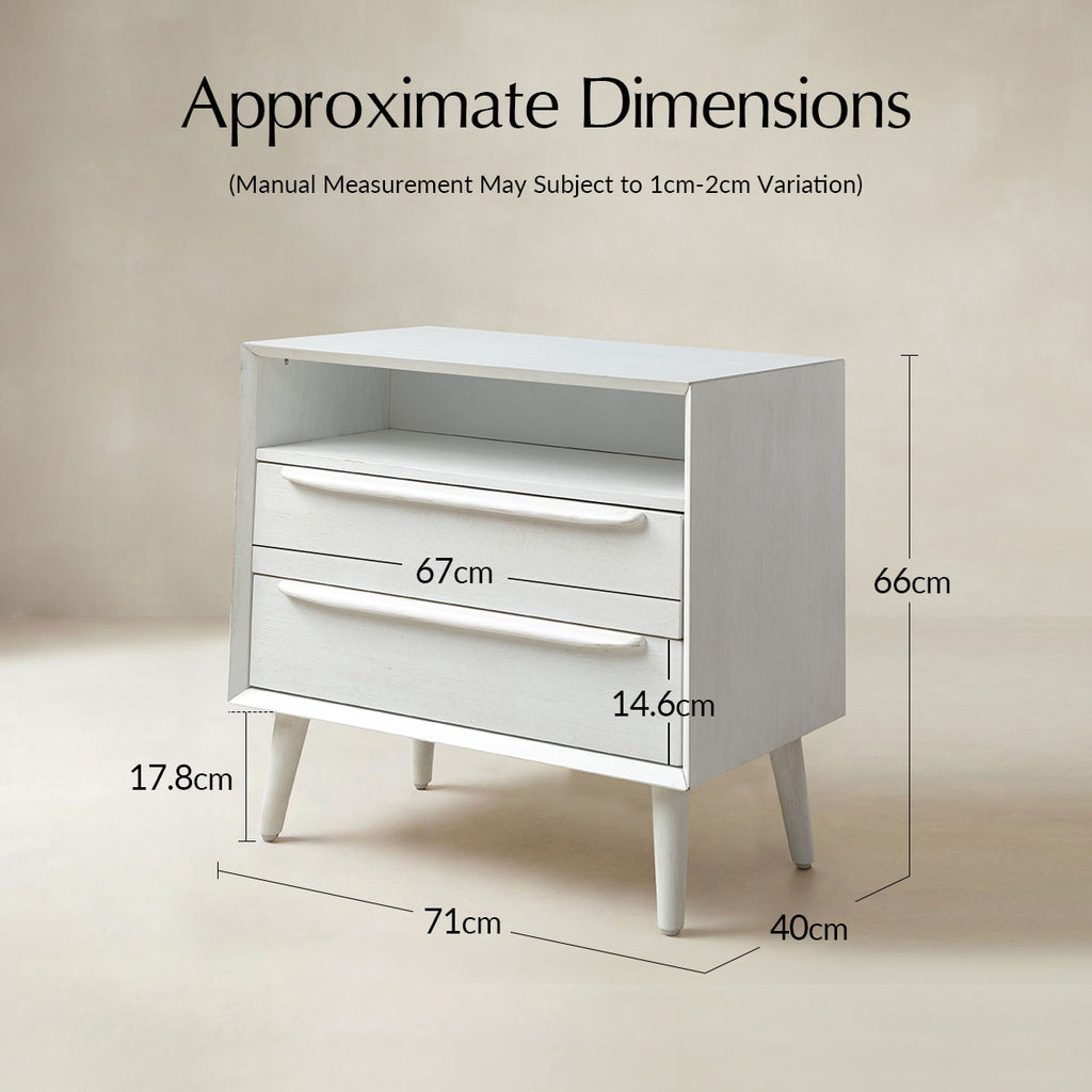 Lilian Mid-Century-Nachttisch mit Ladestation & Ablage