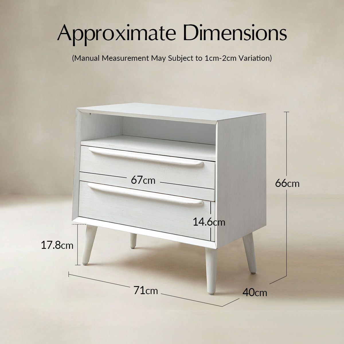 Lilian Mid-Century-Nachttisch mit Ladestation & Ablage