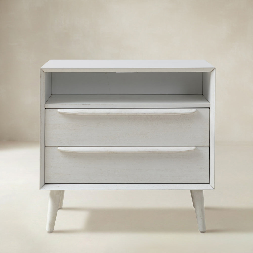 Lilian Mid-Century-Nachttisch mit Ladestation & Ablage