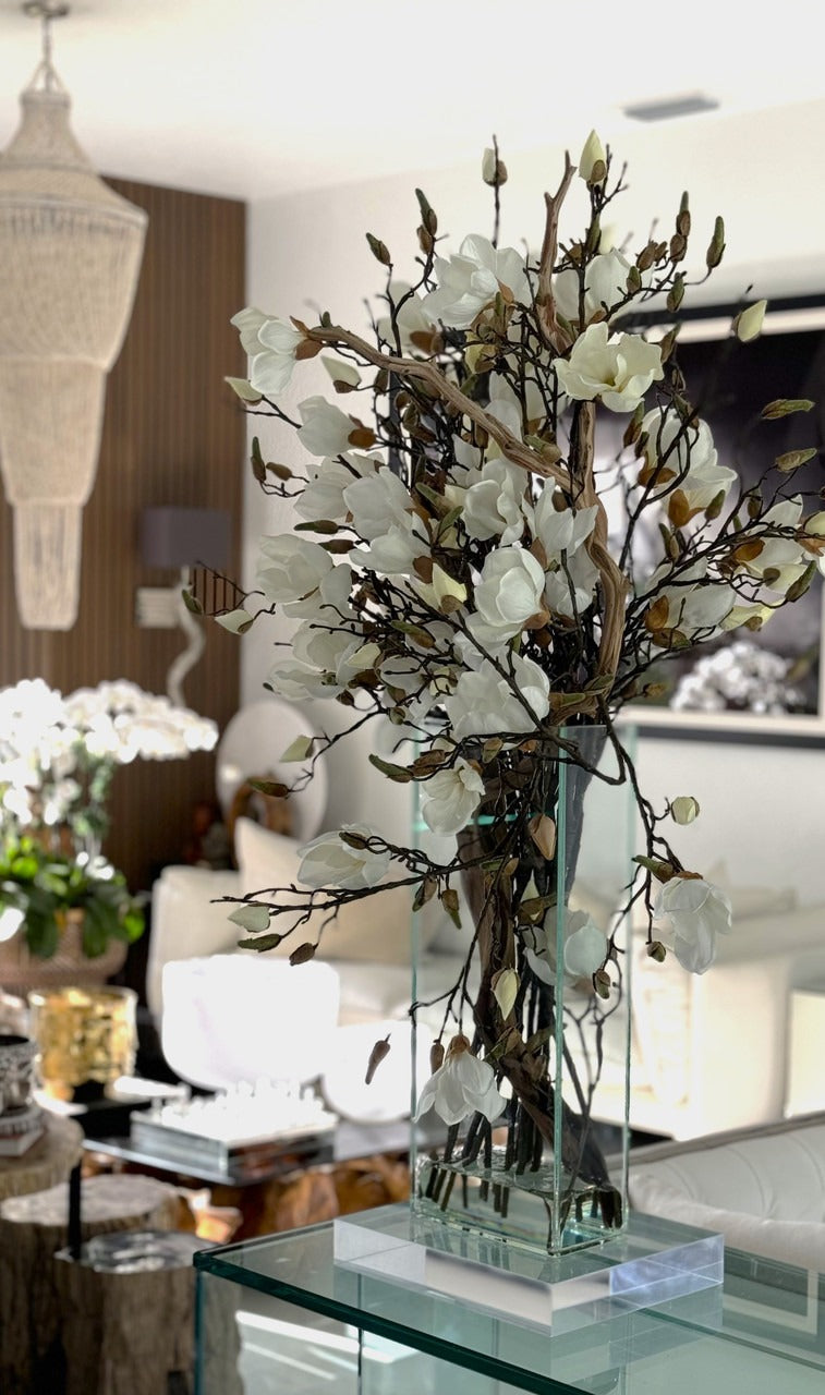 Composition Magnolia — Collection Camargue, 51 cm, blanc