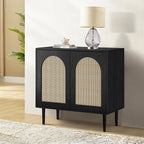 Norbert Rattan-Highboard mit 2 Türen und Einlegeböden