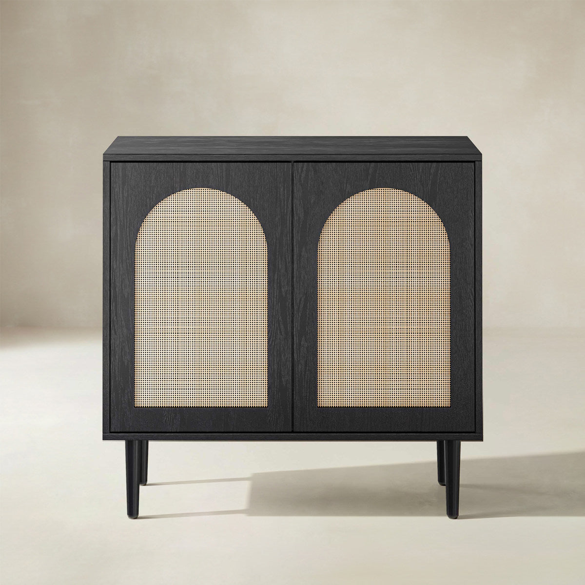 Norbert Rattan-Highboard mit 2 Türen und Einlegeböden