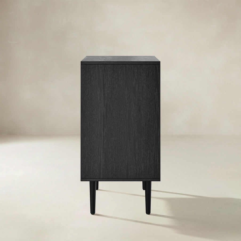 Norbert Rattan-Highboard mit 2 Türen und Einlegeböden