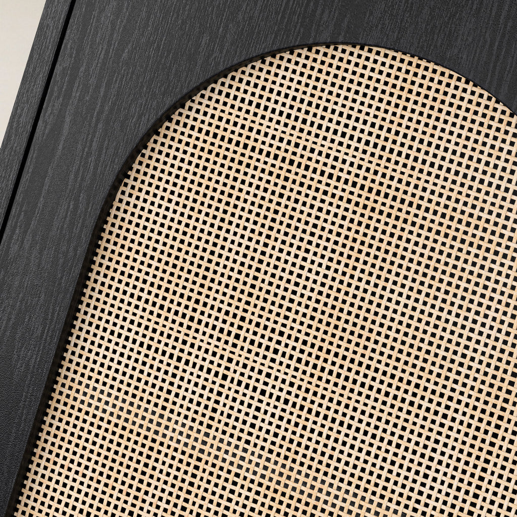 Norbert Rattan-Highboard mit 2 Türen und Einlegeböden