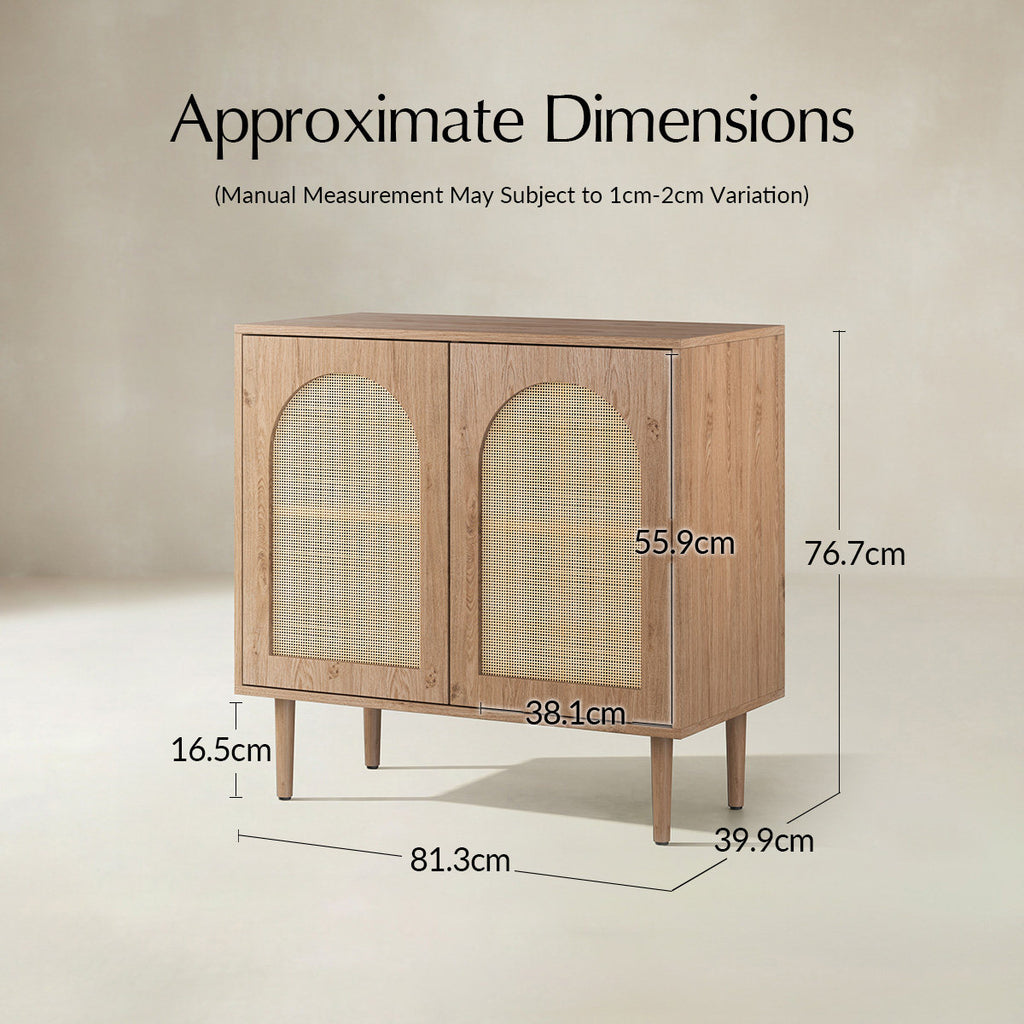 Norbert Rattan-Highboard mit 2 Türen und Einlegeböden