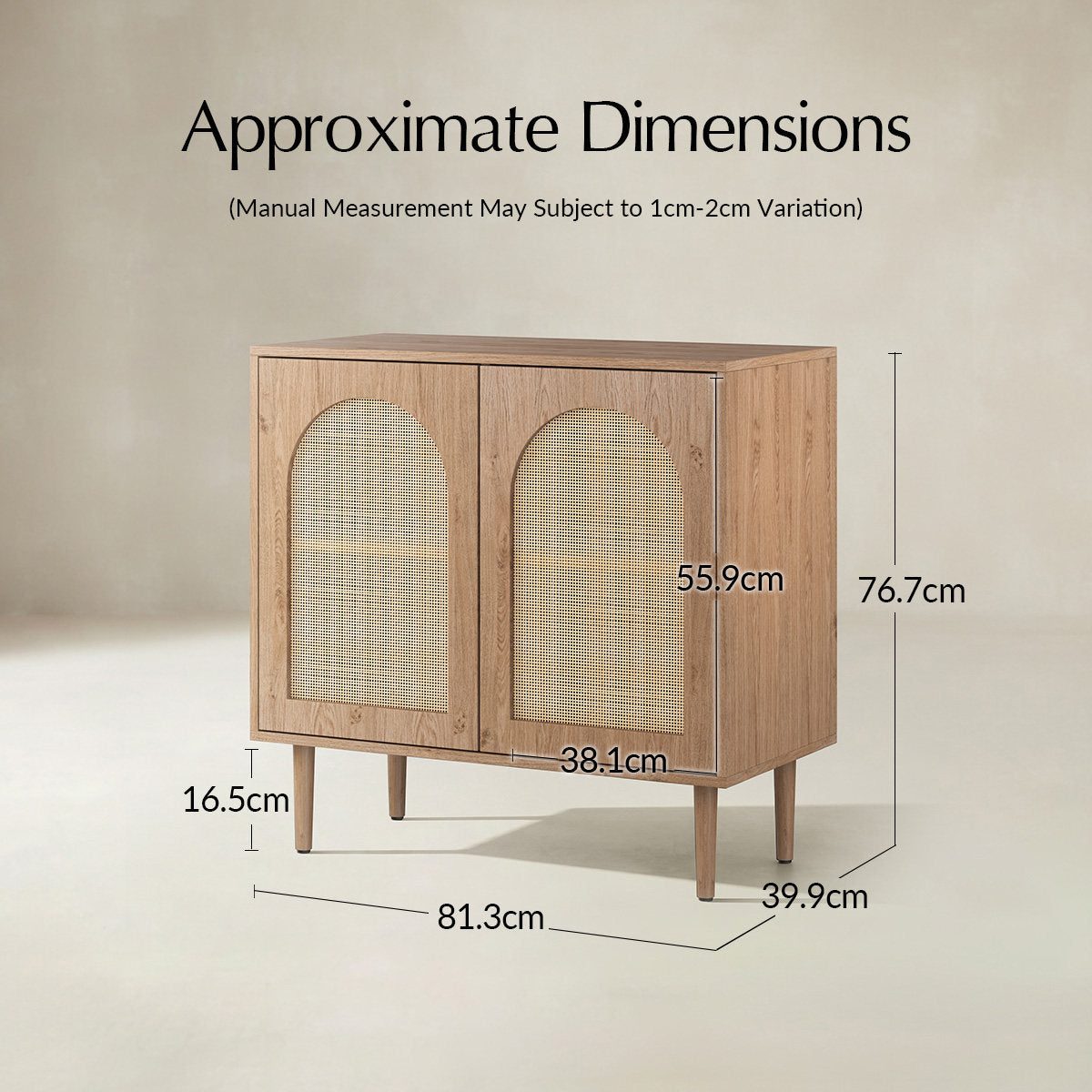Norbert Rattan-Highboard mit 2 Türen und Einlegeböden