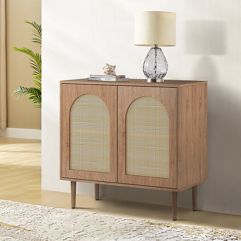 Norbert Rattan-Highboard mit 2 Türen und Einlegeböden