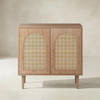 Norbert Rattan-Highboard mit 2 Türen und Einlegeböden